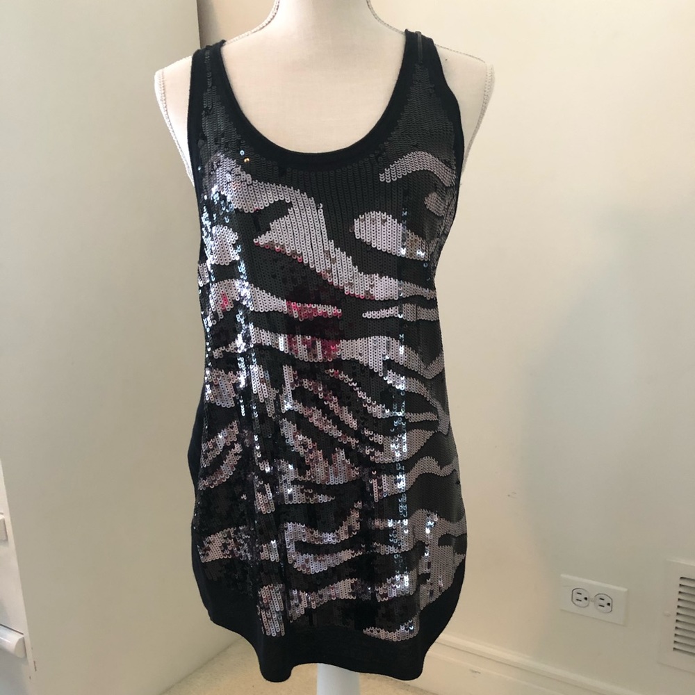 BCBG Black sequin top